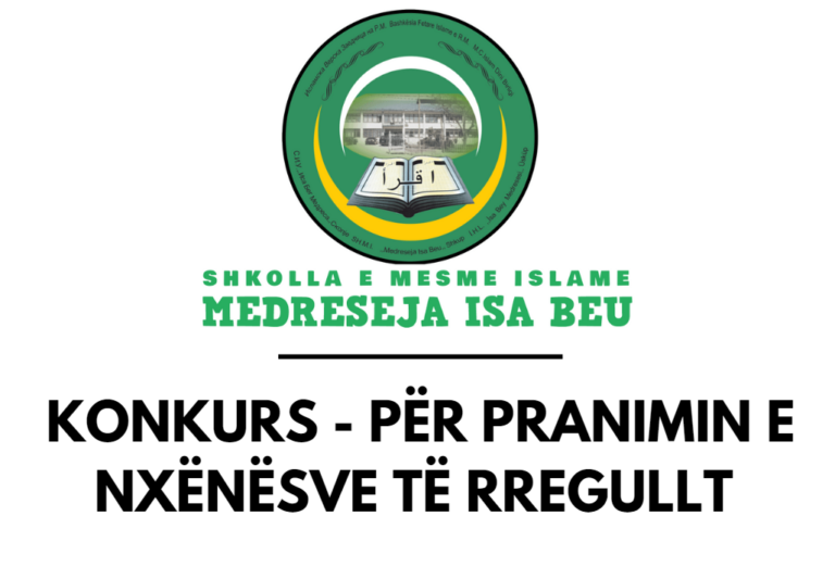 KONKURS – Për pranimin e nxënësve të rregullt (djem dhe vajza) në vitin e parë të vitit shkollorë 2022/2023